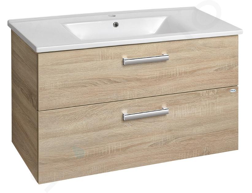 Aqualine Vega - Meuble lavabo 97x60x44 cm, chêne platine VG903