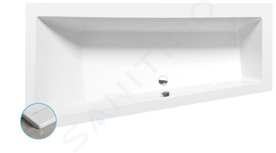 Polysan Badewannen - Asymmetrische Badewanne Andra Slim L, 1800x900x450 mm, weiß 72872S