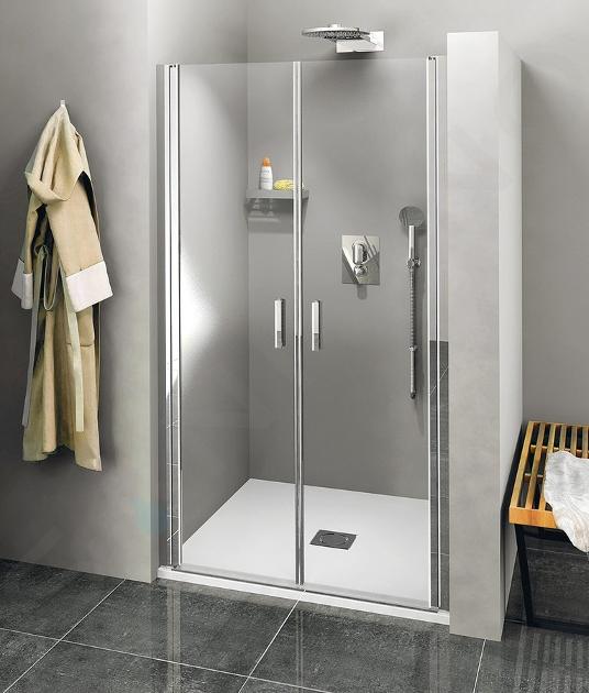 Polysan Zoom Line - Douchedeur tweevleugelig 80 cm, gepolijst aluminium/helder glas ZL1780