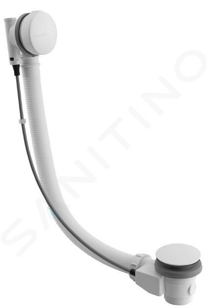 Polysan Toebehoren - Badafvoer- en overloopgarnituur met bowden-kabel, lengte 575 mm, bowden, wit 71680W