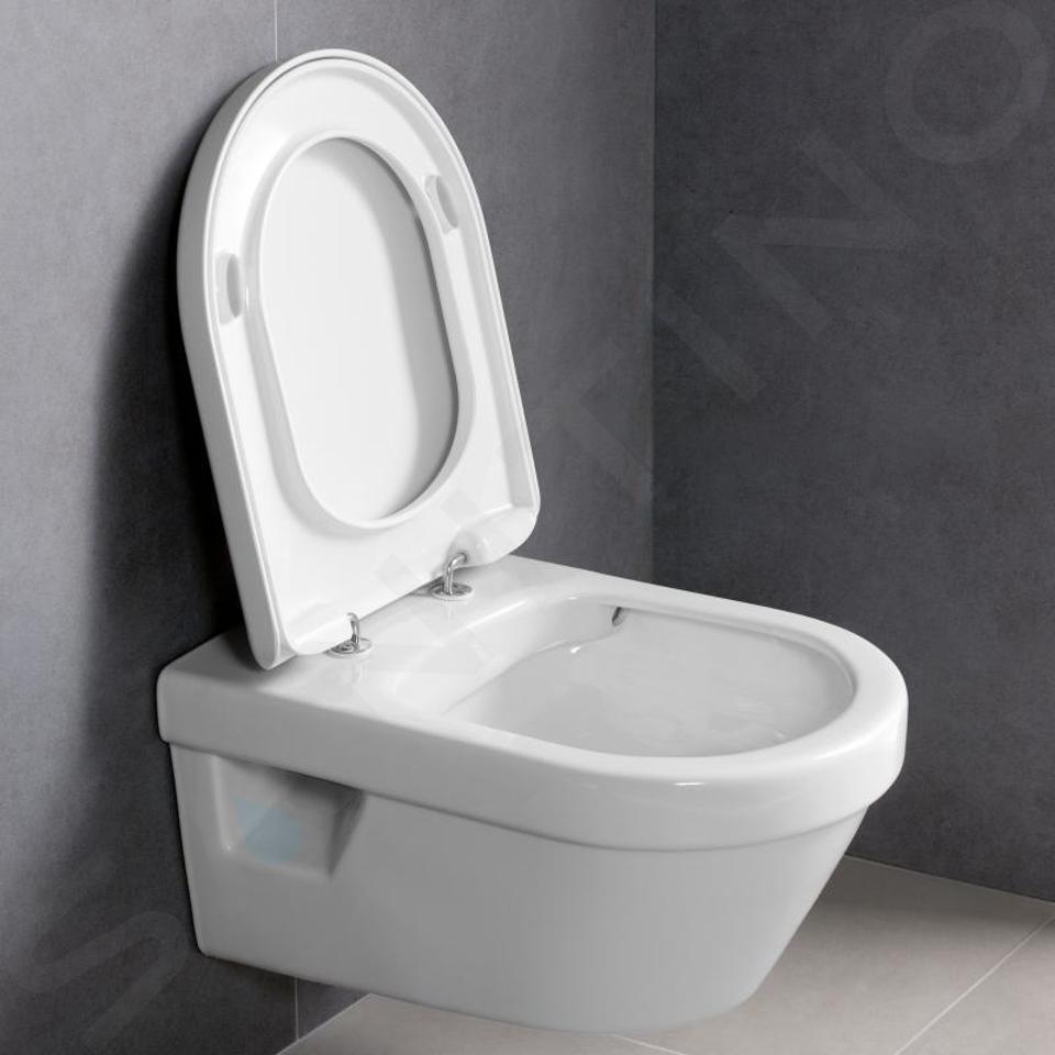 Villeroy & Boch Architectura - WC suspendu, abattant SoftClose, Rimless,  avec CeramicPlus, blanc alpin 5684HRR1