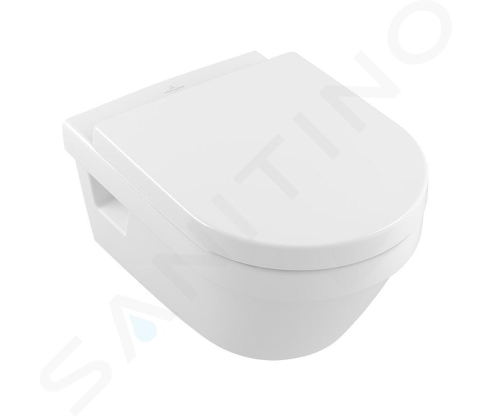 Villeroy & Boch Architectura - WC suspendu, abattant SoftClose, Rimless, avec CeramicPlus, blanc alpin 5684HRR1