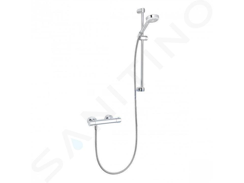 Kludi Logo - Set de douche avec thermostat, barre 600 mm, chrome 6857505-00