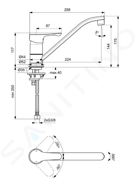 Ideal Standard mitigeur monocommande pour lavabo Alpha en laiton chromé -  Abitare