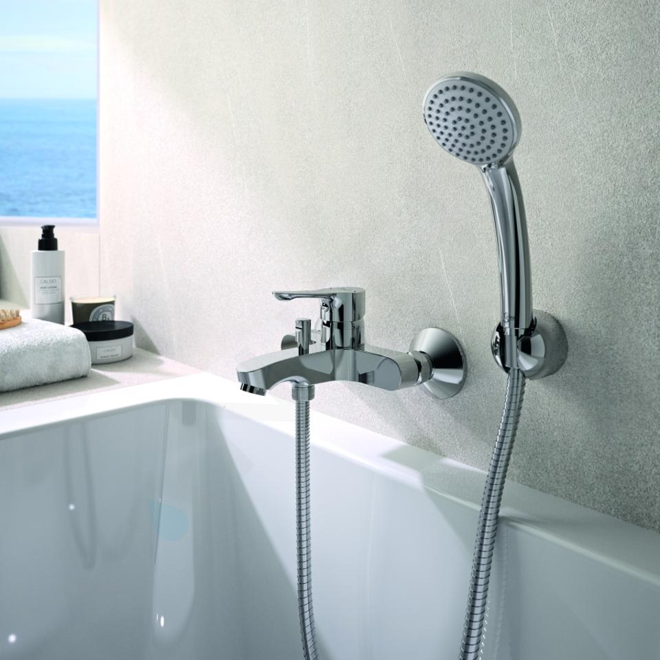 Ideal Standard Alpha - Miscelatore a parete per vasca da bagno, con  accessori, cromo BC676AA