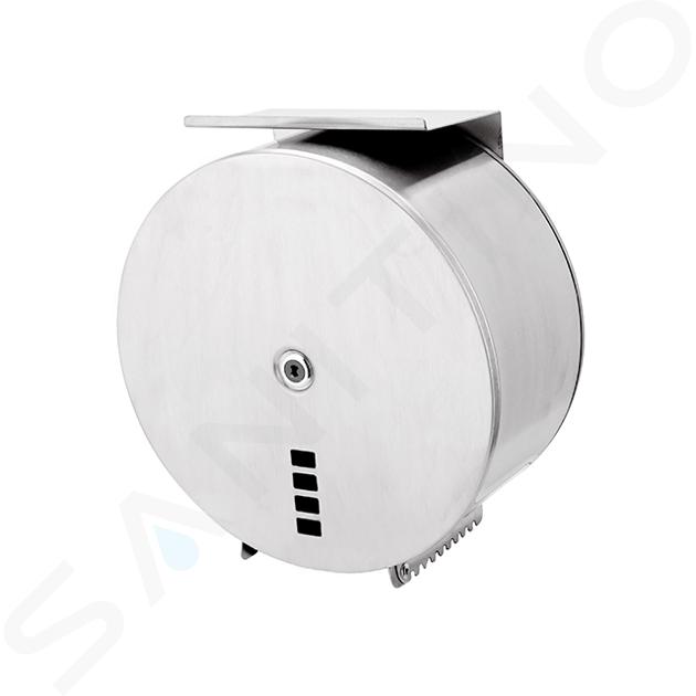 Nimco Accesorios de baño - Dispensador de papel higiénico con estante, acero inoxidable cepillado HPM 27055-T-10