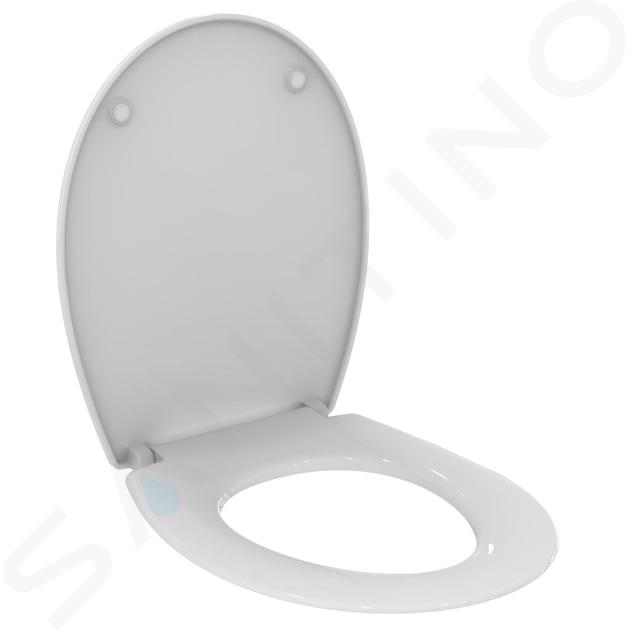 Aliano abattant WC, Forme en D, Design slim, Fermeture douce, amovible, antibactérien, en duroplast et inox