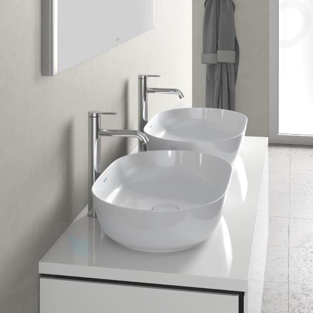 Duravit mueble lavabo Vero 105cm, con rebosadero, con grifo de banco, 1  agujero para grifo, Color: Blanco con Wondergliss - 03291000001