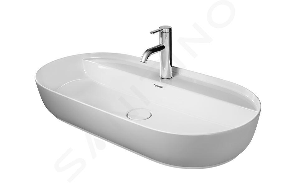 Duravit Luv - Waskom, 800x400 mm, met 1 kraangat, DuraCeram, met WonderGliss, alpine wit 03808000001