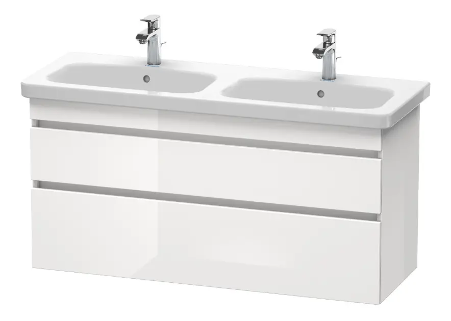 Duravit DuraStyle - Waschtischunterschrank 61x123x45 cm, mit 2 Aufzüge, weiß glänzend DS649802222