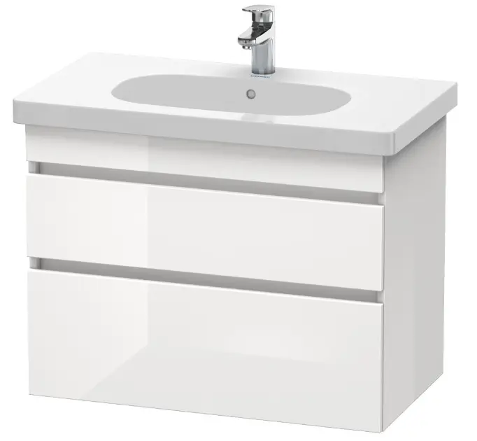 Duravit DuraStyle - Waschtischunterschrank 61x80x45 cm, mit 2 Aufzüge, weiß glänzend DS648402222