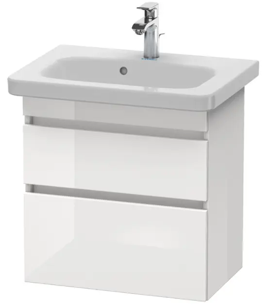 Levně Duravit DuraStyle - Umyvadlová skříňka Compact, 61x58x37 cm, 2 zásuvky, lesklá bílá DS647902222