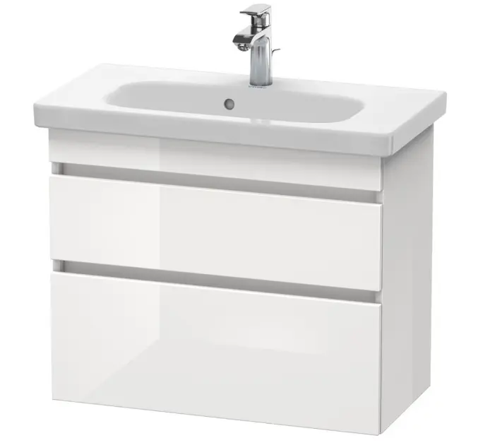 Duravit DuraStyle - Meuble sous lavabo Compact 61x73x37 cm, 2 tiroirs, blanc brillant DS649902222