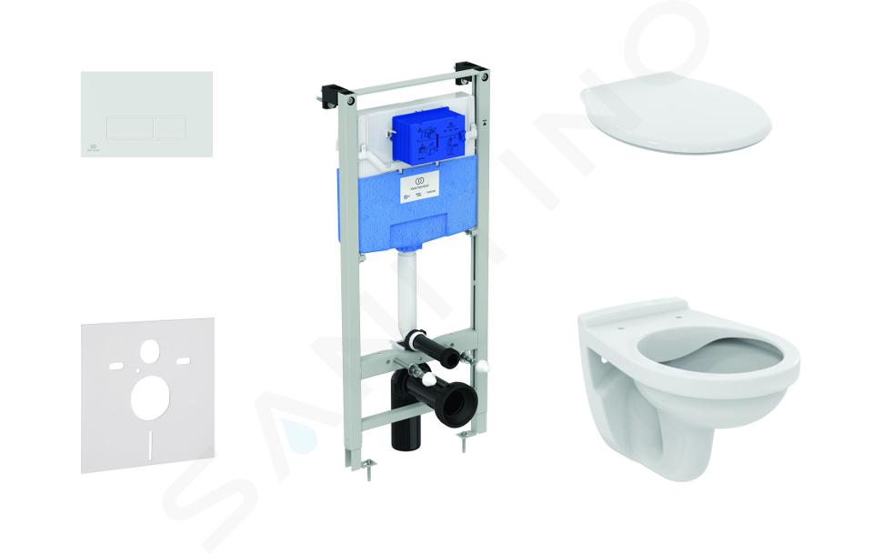 Ideal Standard ProSys - Modulo di installazione a parete, WC Alpha con sedile, placca di comando Oleas M2, bianco ProSys120M SP31