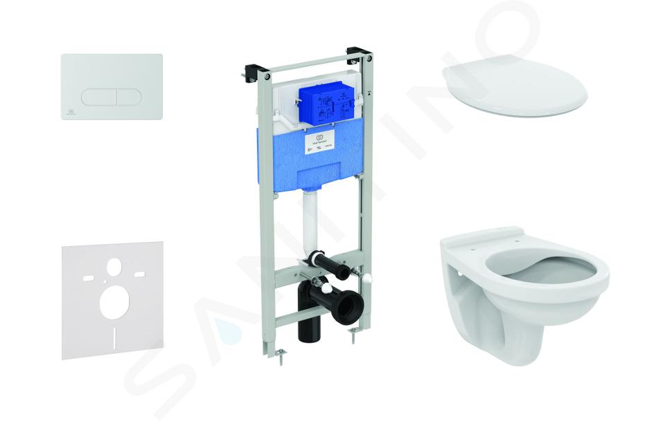 Ideal Standard ProSys - Toiletset - inbouwreservoir, closet Alpha met WC-zitting, Oleas M1 bedieningsplaat, mat chroom ProSys120M SP35