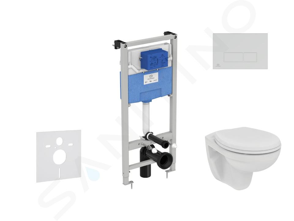 Ideal Standard ProSys - Toiletset- inbouwreservoir, closet, WC-zitting Eurovit, Oleas M2 bedieningsplaat, Rimless, SoftClose, mat chroom ProSys120M SP50