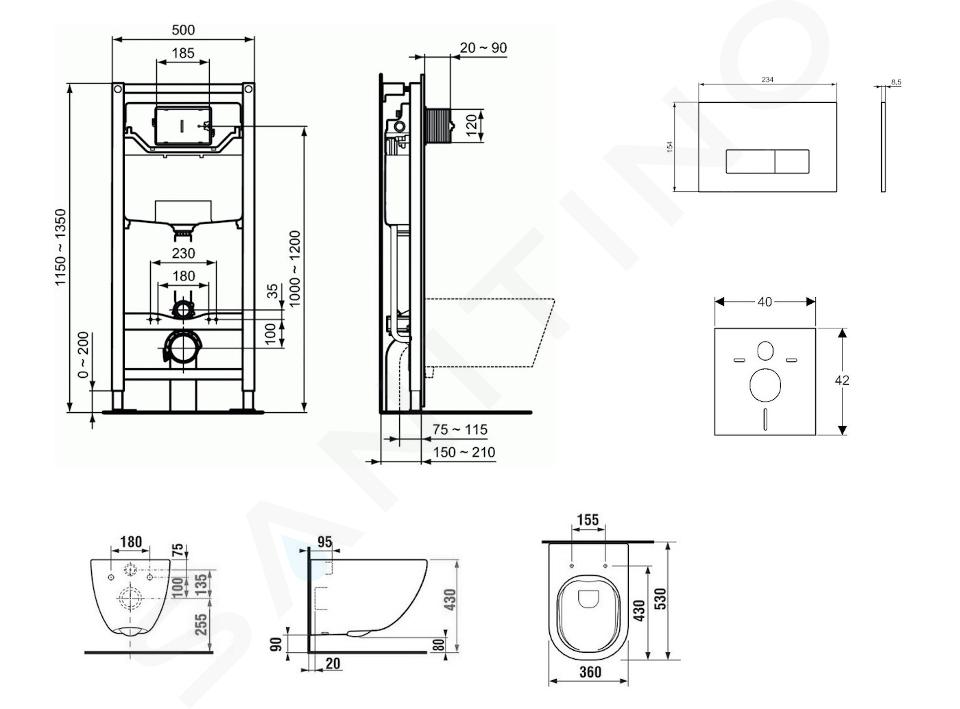 Dimensions cuvette wc standard best sale