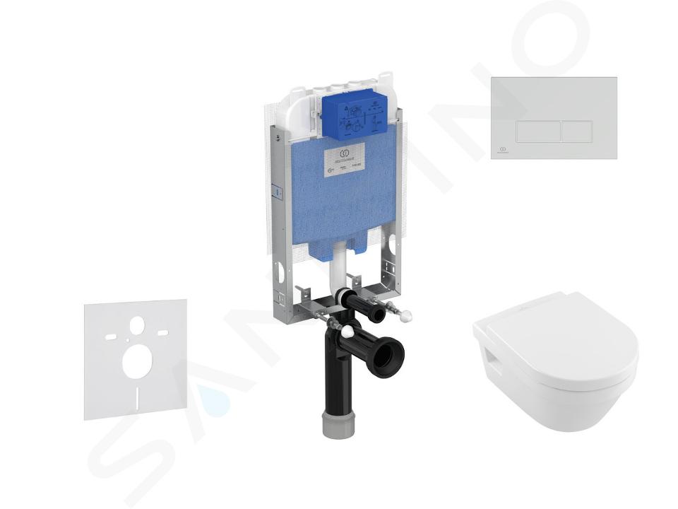 Ideal Standard ProSys - Ensemble pour WC suspendu, cuvette et abattant Architectura, Plaque de déclenchement Oleas M2, DirectFlush, SoftClose, CeramicPlus, blanc ProSys80M SP115