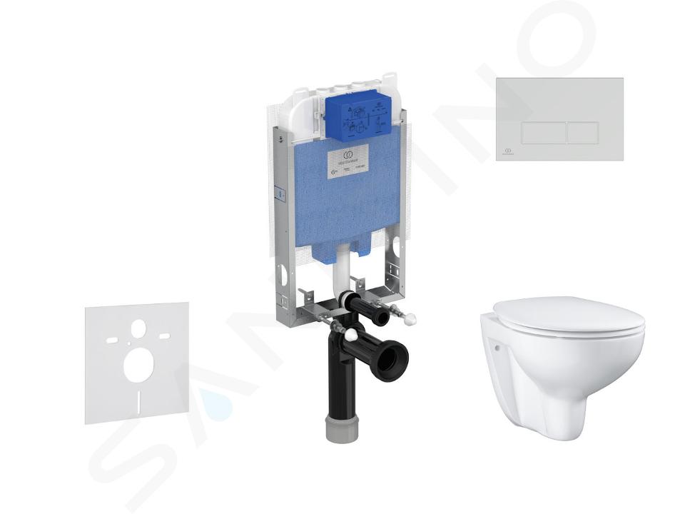 Ideal Standard ProSys - Set predstenovej inštalácie, klozetu a sedadla Bau Ceramic, tlačidla Oleas M2, Rimless, SoftClose, biela ProSys80M SP133