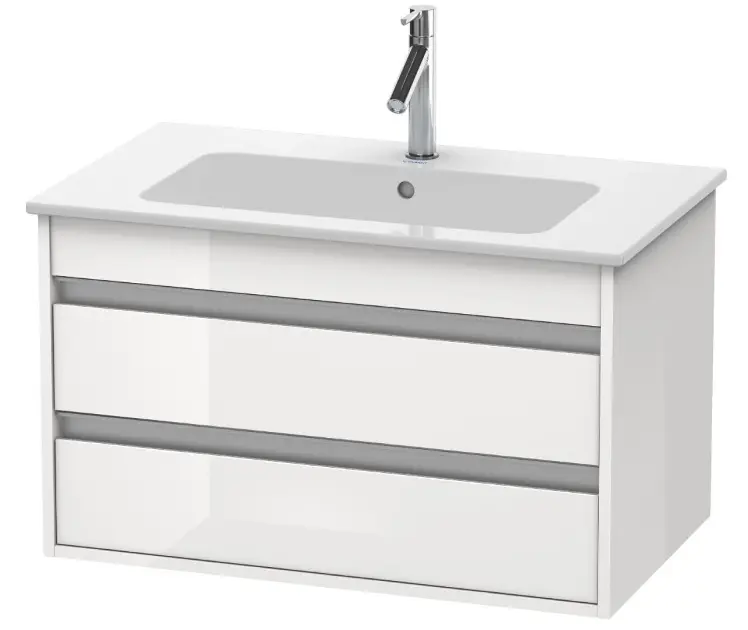 Duravit Ketho - Meuble sous lavabo 48x80x48 cm, deux tiroirs, blanc brillant KT642902222
