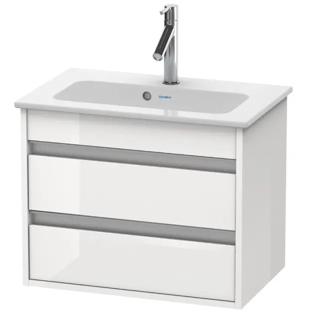 Levně Duravit Ketho - Umyvadlová skříňka Compact 48x60x39 cm, 2 zásuvky, lesklá bílá KT645202222