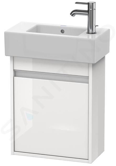 Duravit Ketho - Wastafel onderkast 550x450x225 mm, 1 deur, scharnieren rechts, glanzend wit deur, KT6629R2222