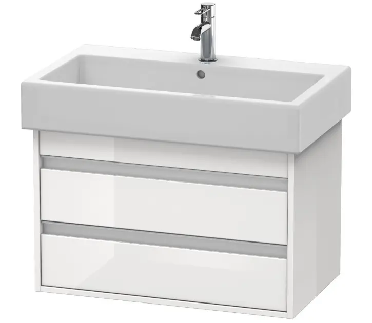 Duravit Ketho - Meuble-vasque, 48x75x44 cm, 2 tiroirs, blanc brillant KT663702222