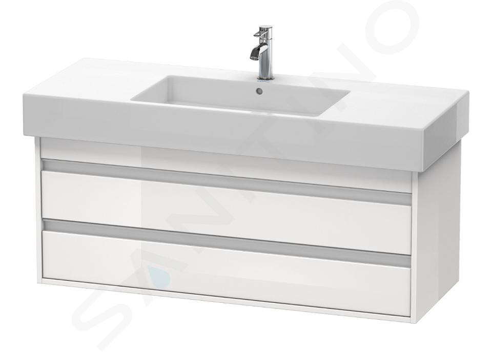 Duravit Ketho - Umyvadlová skříňka 48x120x46 cm, 2 zásuvky, lesklá bílá KT664202222