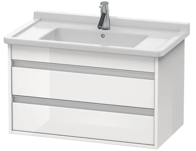 Levně Duravit Ketho - Umyvadlová skříňka 48x80x46 cm, 2 zásuvky, lesklá bílá KT664402222