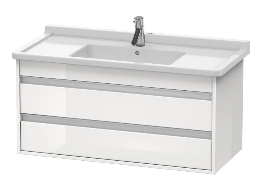 Levně Duravit Ketho - Umyvadlová skříňka 48x100x46 cm, 2 zásuvky, lesklá bílá KT664502222