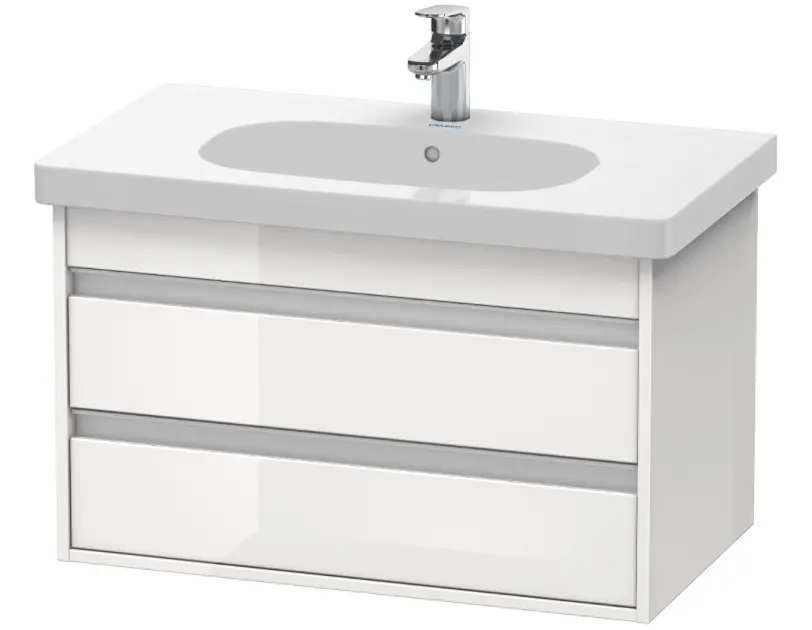 Levně Duravit Ketho - Umyvadlová skříňka 48x80x46 cm, 2 zásuvky, lesklá bílá KT664702222