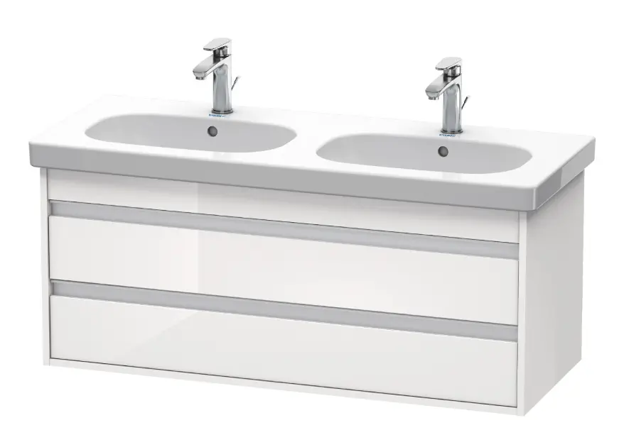 Levně Duravit Ketho - Umyvadlová skříňka 48x115x46 cm, 2 zásuvky, lesklá bílá KT664902222