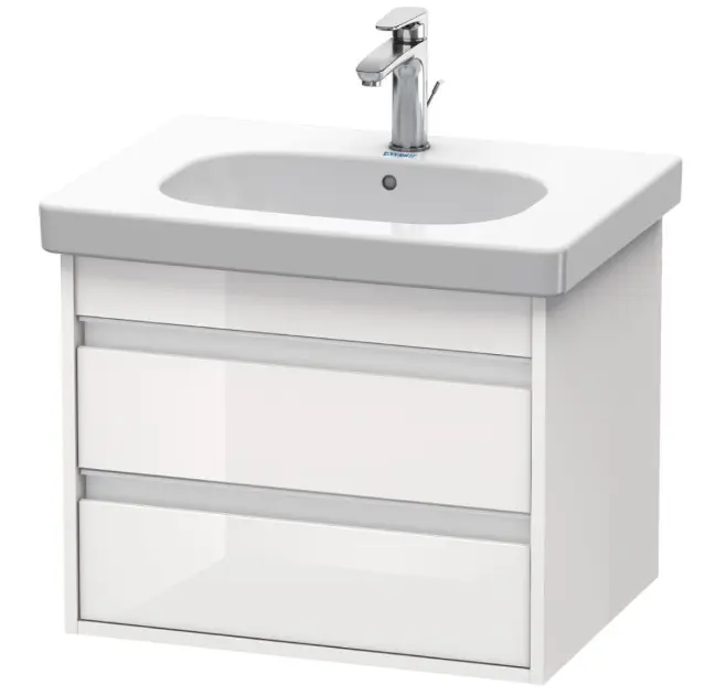 Levně Duravit Ketho - Umyvadlová skříňka 48x60x46 cm, 2 zásuvky, lesklá bílá KT665002222