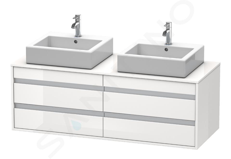 Duravit Ketho - Waschtischunterschrank 496x1400x550 mm, mit 4 Aufzügen, weiß glänzend KT6657B2222