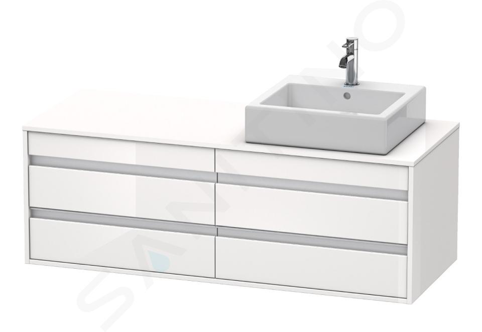 Duravit Ketho - Umyvadlová skříňka 496x1400x550 mm, pravá, 4 zásuvky, lesklá bílá KT6657R2222