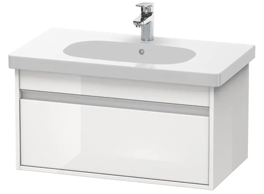 Levně Duravit Ketho - Umyvadlová skříňka 41x80x46 cm, 1 zásuvka, lesklá bílá KT666702222