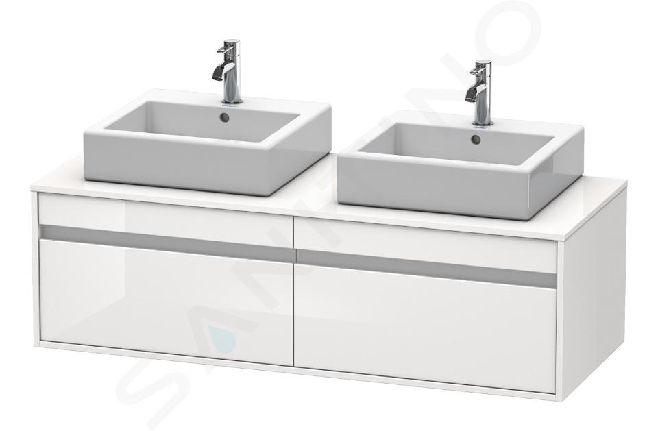 Duravit Ketho - Waschtischunterschrank 426x1400x550 mm, mit 2 Aufzügen, weiß glänzend KT6697B2222