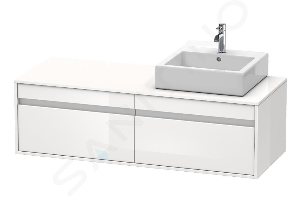 Duravit Ketho - Szafka podumywalkowa 43x140x55 cm, prawa, 2 szuflady, biały połysk KT6697R2222