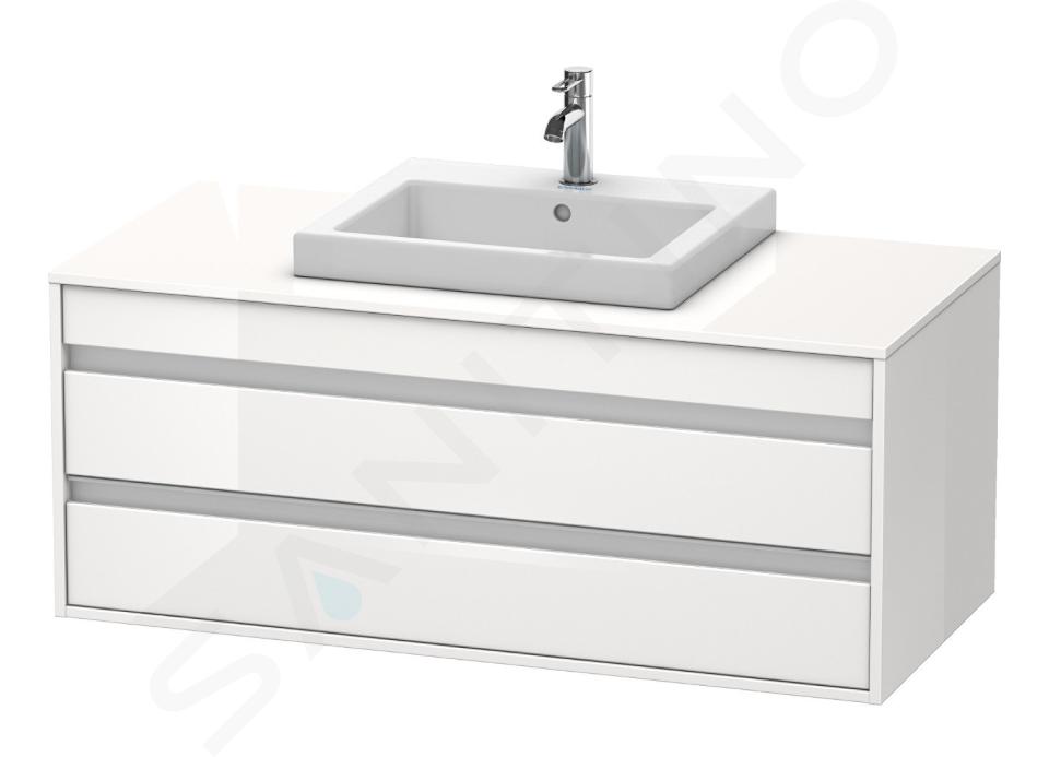 Duravit Ketho - Waschtischunterschrank 50x120x55 cm, mit 2 Aufzügen, weiß glänzend KT675602222