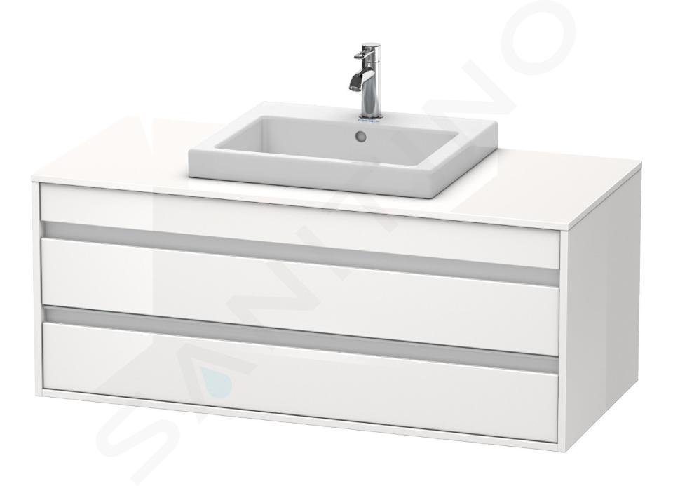 Duravit Ketho - Waschtischunterschrank 496x1200x550 mm, mit 2 Aufzügen, weiß glänzend KT675602222