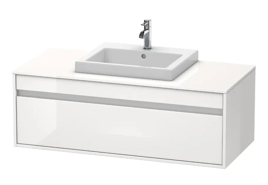 Duravit Ketho - Umyvadlová skříňka 43x120x55 cm, 1 zásuvka, lesklá bílá KT679602222