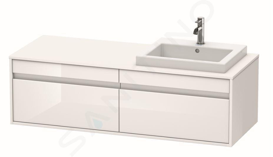 Duravit Ketho - Szafka podumywalkowa 43x140x55 cm, prawa, 2 szuflady, biały połysk KT6797R2222