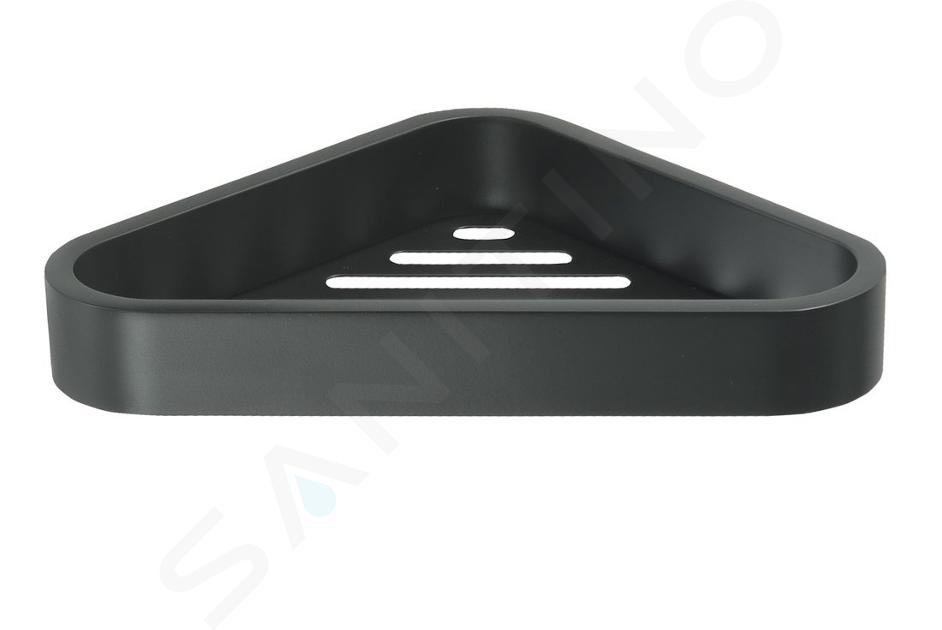 Sapho Gedy Smart - Mensola ad angolo per doccia 170x30x170 mm, nero opaco 328314