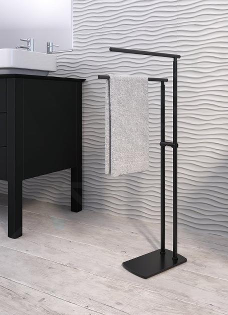 Set di accessori per il bagno nero opaco Accessorio per il bagno moderno  come singolo o come set - Clearhalo