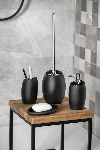 Set accessori bagno da appoggio nero