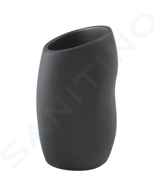 Sapho Accesorios de baño Gedy - Vaso para cepillos de dientes Iside, negro mate 189814