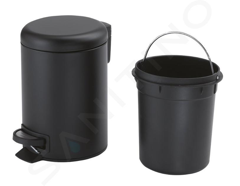 Sapho Accesorios de baño Gedy - Escobilla de WC Iside con recipiente, negro  mate 183314