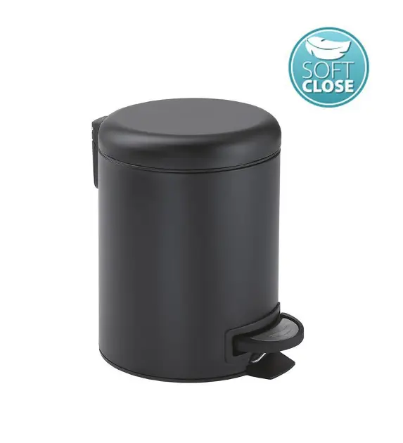 Sapho Gedy-kylpyhuonetarvikkeet - Jäteastia 3 l, Soft Close, mattamusta 320914