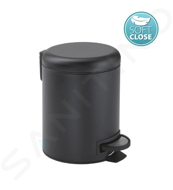 Sapho Accessori bagno Gedy - Pattumiera 3 l, Soft Close, nero opaco 320914