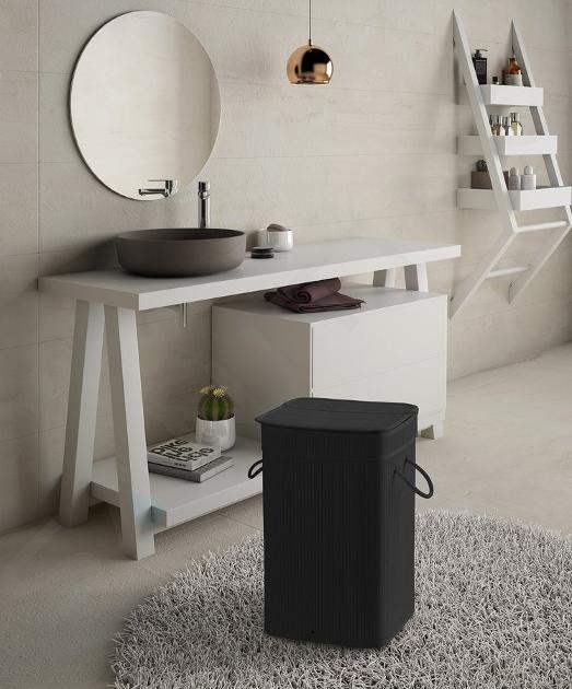 Sapho Accessori bagno Gedy - Cesto per biancheria Tatami 355x630x355 mm,  nero TA3814